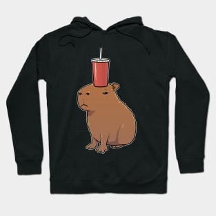 Capybara with a Soda on its head Hoodie